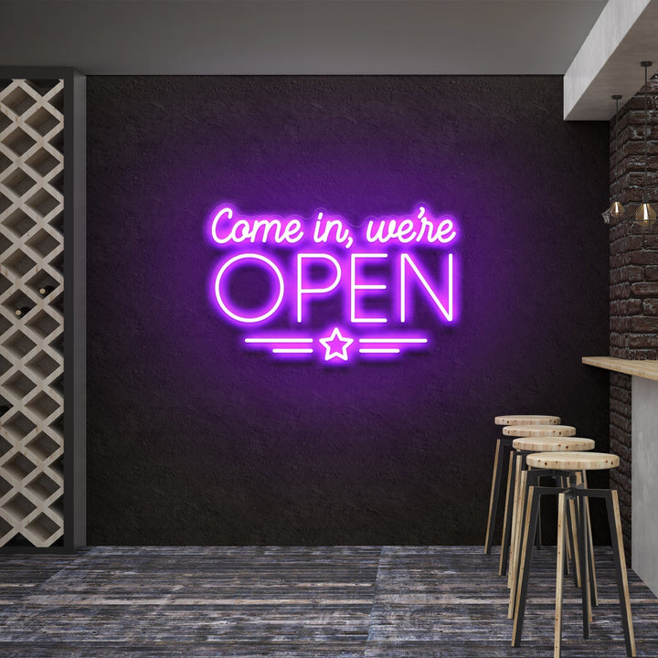 Come In, We're Open Led Neon Sign Light