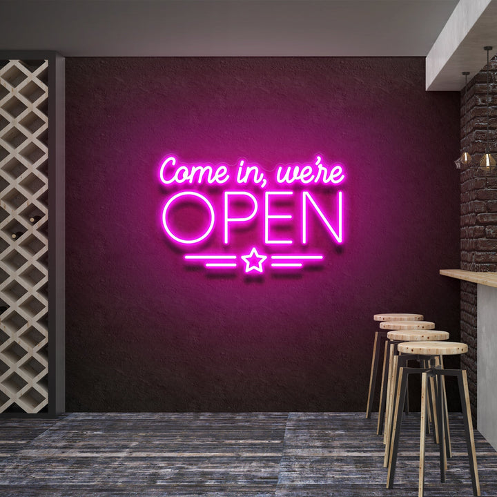 Come In, We're Open Led Neon Sign Light