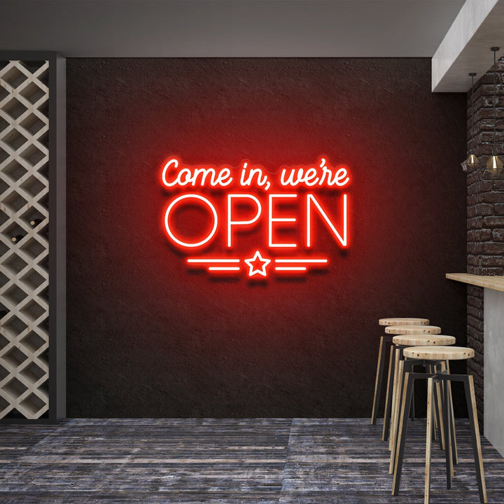 Come In, We're Open Led Neon Sign Light