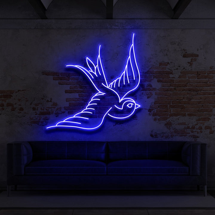 "Swallow" Neon Sign for Tattoo Parlours