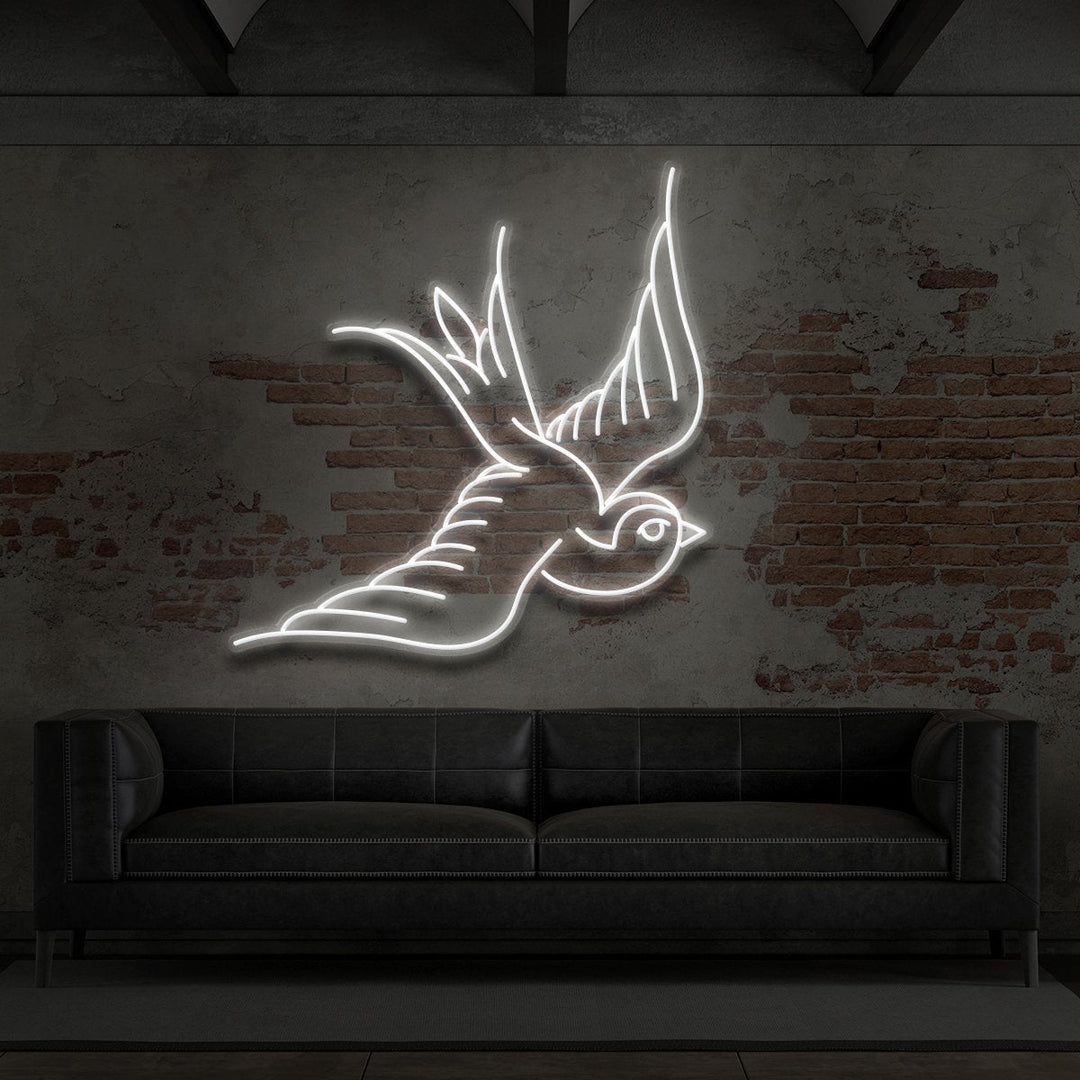 "Swallow" Neon Sign for Tattoo Parlours