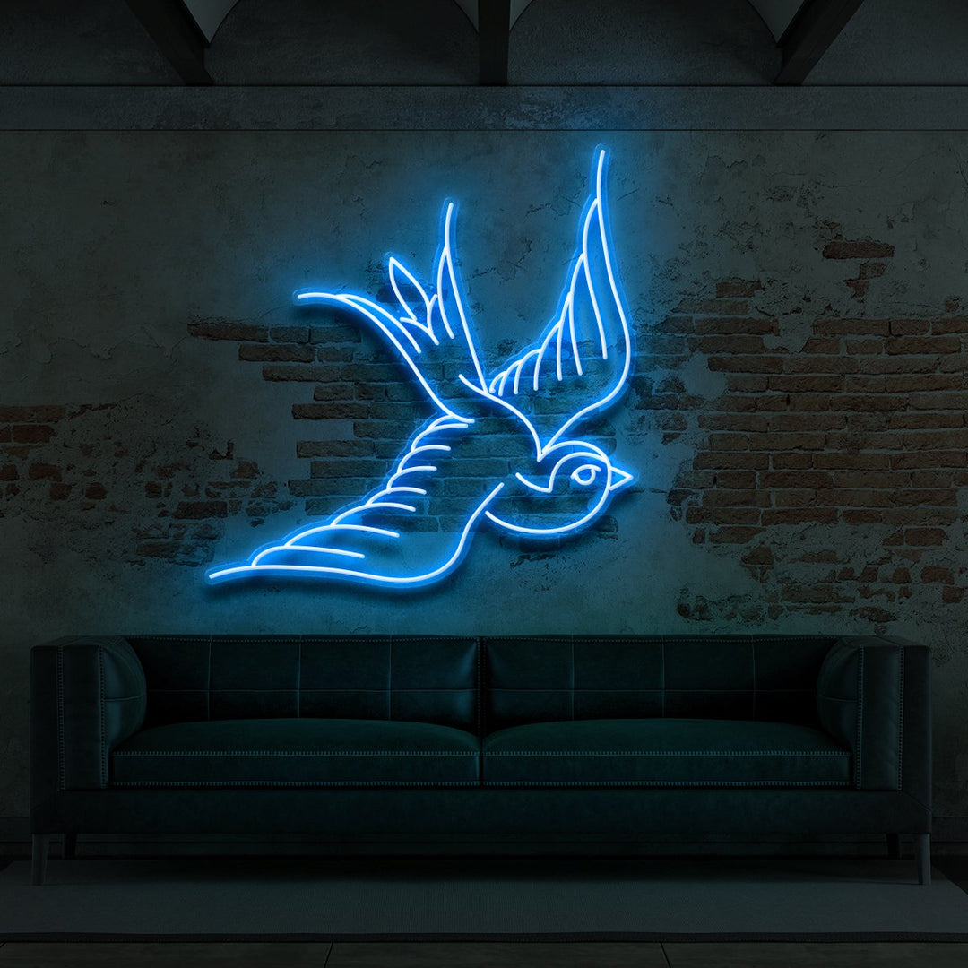 "Swallow" Neon Sign for Tattoo Parlours