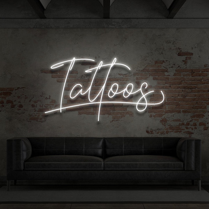 "Tattoos Cursive" Neon Sign for Tattoo Parlours