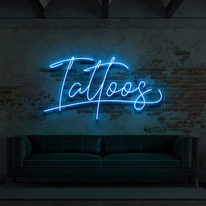 "Tattoos Cursive" Neon Sign for Tattoo Parlours