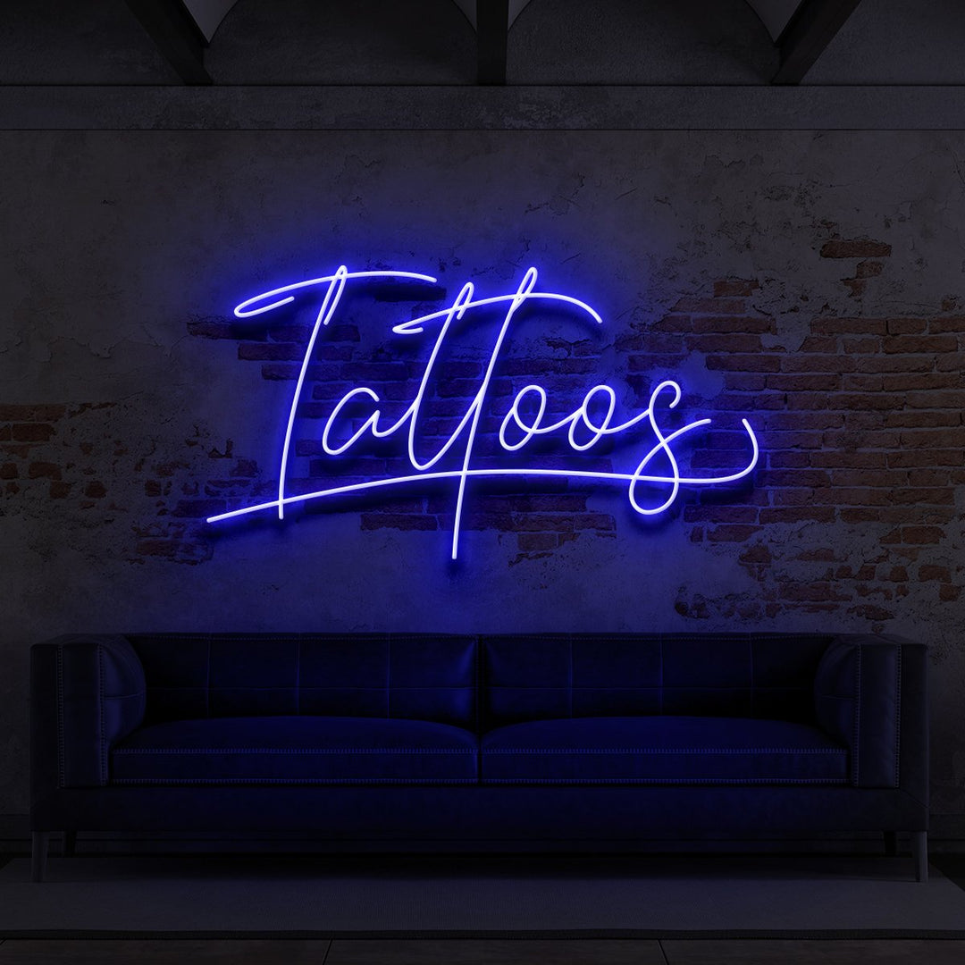 "Tattoos Cursive" Neon Sign for Tattoo Parlours