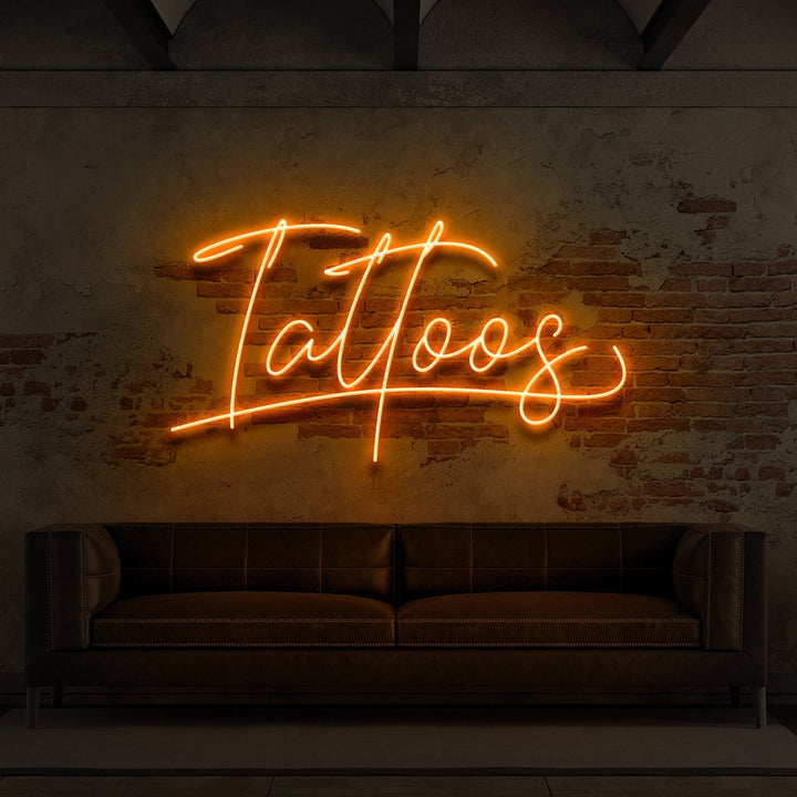 "Tattoos Cursive" Neon Sign for Tattoo Parlours