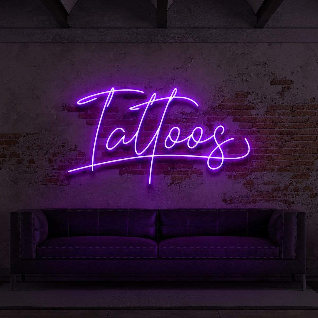 "Tattoos Cursive" Neon Sign for Tattoo Parlours