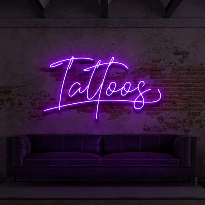 "Tattoos Cursive" Neon Sign for Tattoo Parlours