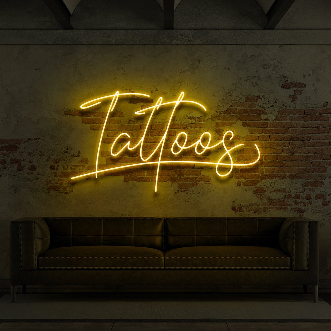 "Tattoos Cursive" Neon Sign for Tattoo Parlours