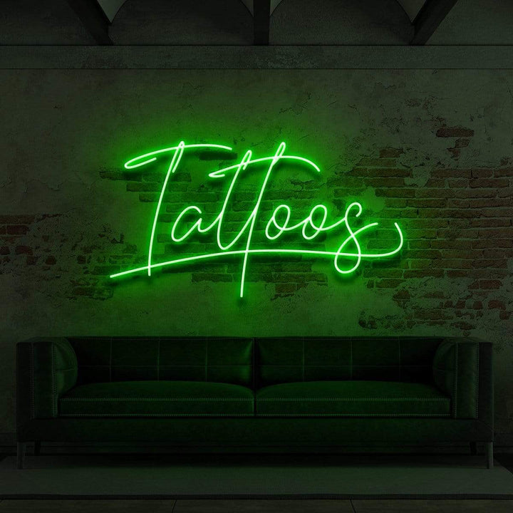 "Tattoos Cursive" Neon Sign for Tattoo Parlours